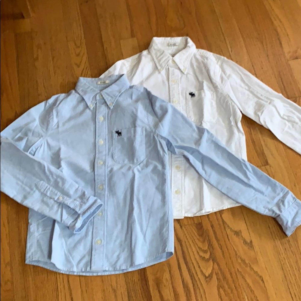 2 Abercrombie kids button-down shirts size YL NWOT